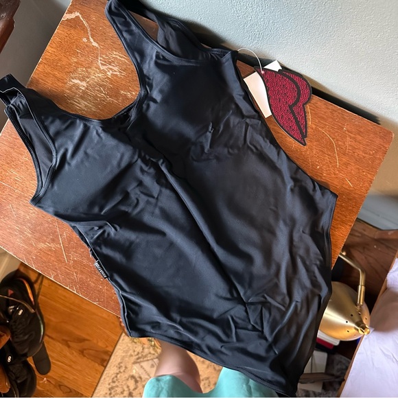 BONA FIDE {NWT} Pool Body One Piece Swimsuit | Large (8-10) Black - Picture 4 of 9